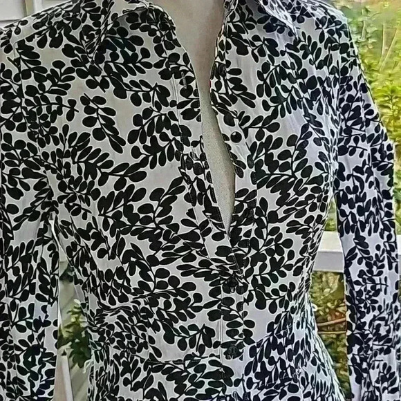 Apt 9 stretch long sleeve button down shirt black and white size s - Picture 2 of 4